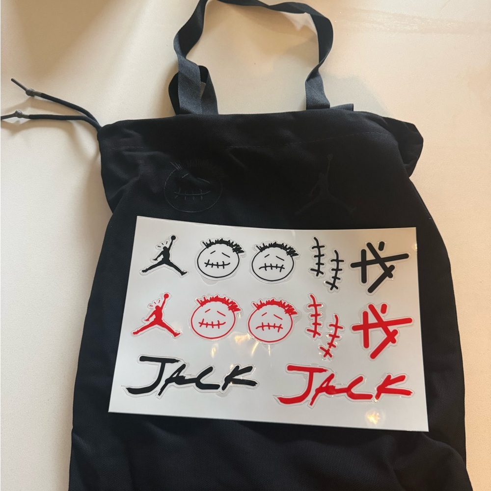 Jordan x Travis Scott Black Backpack with Sticker Sheet